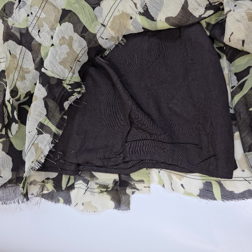 Free People Raven Printed Mini Dress Black Coffee Combo Green Floral M NWT $128 - Picture 10 of 16